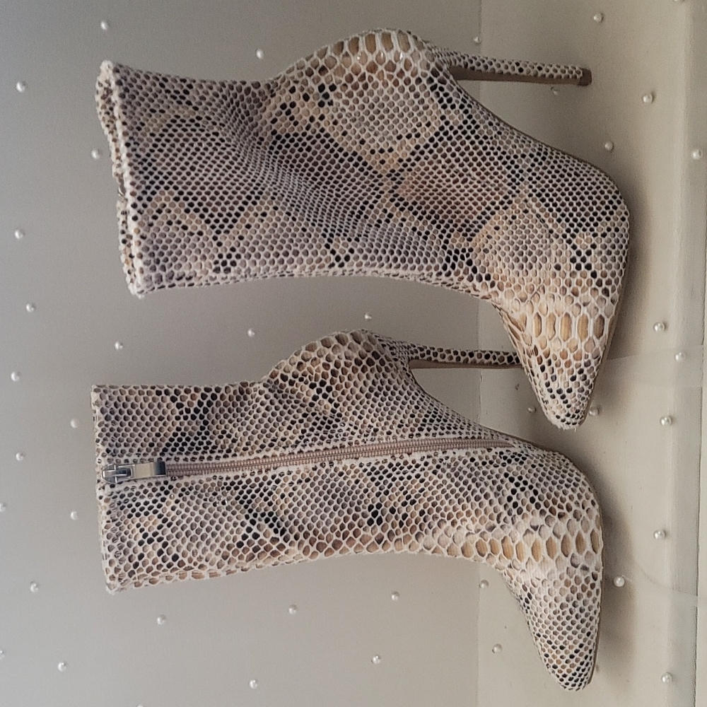 Snake skin booties